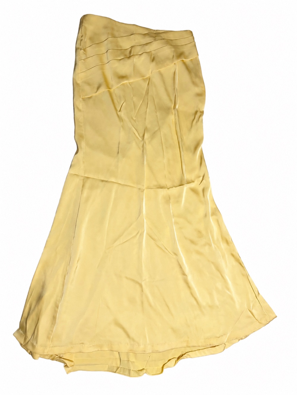 Azazie Lemon Strapless Column Gown with Draped Scarf - Picture 7 of 8